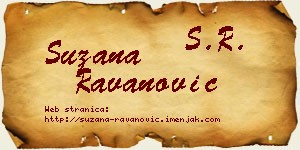 Suzana Ravanović vizit kartica